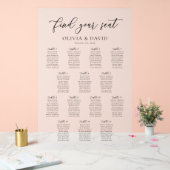Élégant Script 14 table Seating Chart Symbole acry (Mariage)