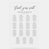 Élégant Script 15 table Seating Chart Symbole acry (Recto)