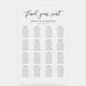 Élégant Script 16 table Seating Chart Symbole acry (Recto)
