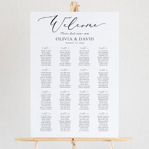 Elegant Script 16 Tafels Welkom Zitplaatsenkaart Poster