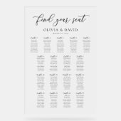 Élégant Script 17 table Seating Chart Symbole acry (Recto)