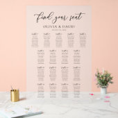 Élégant Script 17 table Seating Chart Symbole acry (Mariage)