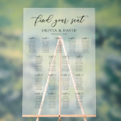 Élégant Script 17 table Seating Chart Symbole acry (Neutre)