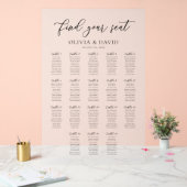 Élégant Script 18 table Seating Chart Symbole acry (Mariage)