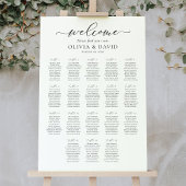 Elegant Script 18 Tables Welcome Seating Chart Poster