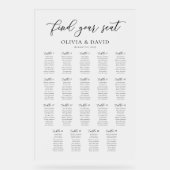 Élégant Script 19 table Seating Chart Symbole acry (Recto)