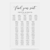 Élégant Script 21 table Seating Chart Symbole acry (Recto)