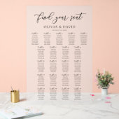 Élégant Script 21 table Seating Chart Symbole acry (Mariage)