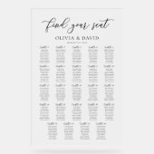 Élégant Script 24 table Seating Chart Symbole acry (Recto)