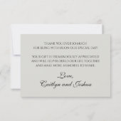Élégant Script 2 Mariage photo Carte de remercieme (Dos)