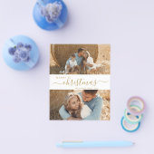 Elegant Script 2 Photo Collage Kerstbrochure Flyer (Enkel)