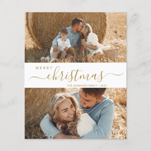 Elegant Script 2 Photo Collage Kerstbrochure Flyer (Voorkant)