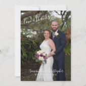 Élégant Script 2 Photo Love et Merci Mariage (Devant)