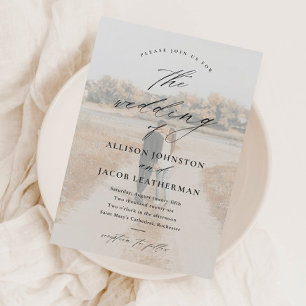 Elegant Script 2 Photo Overlay Wedding Kaart