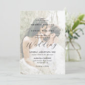 Elegant Script 2 Photo Wedding Kaart (Staand voorkant)
