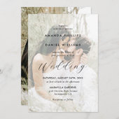 Elegant Script 2 Photo Wedding Kaart (Voorkant / Achterkant)