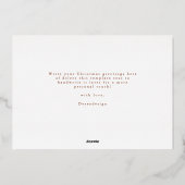 Elegant Script 3 Foto Beige Chocolade Kerstmis Folie Uitnodiging (Achterkant)