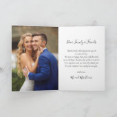 Elegant Script 3 Foto Collage Hart Bruiloft Bedankkaart (Binnen)