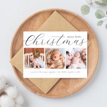 Elegant Script 3 Foto Eerste Kerstmis Samen