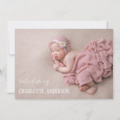 Elegant Script 3 Fotocollage introduceert geboorte Aankondiging (Voorkant)