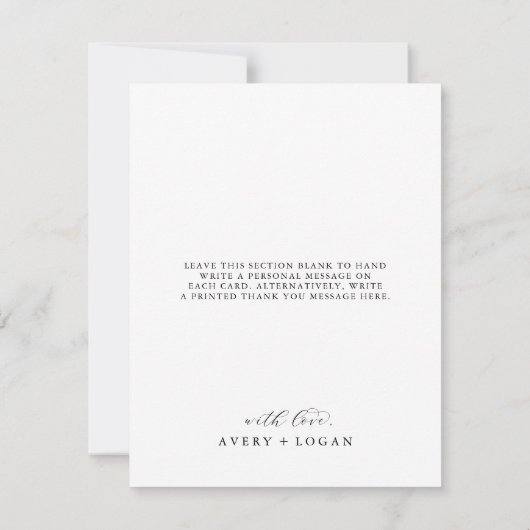 Élégant Script 3 Photo Collage Mariage Merci C (Dos)