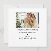 Élégant Script 4 Photo Collage Carte de Noël (Dos)