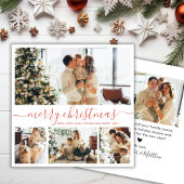 Elegant script 4 Photo Collage kerstkaart