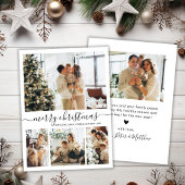 Elegant script 4 Photo Collage Kerstmis Feestdagenkaart