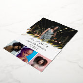 Élégant Script 4 Photo Graduation Faire-part (Rotation)