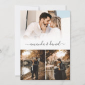 Elegant Script 4 Photo Wedding Kaart (Achterkant)