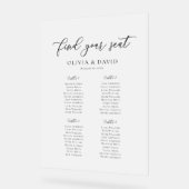 Élégant Script 4 table Seating Chart Symbole acryl (Angle)