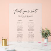 Élégant Script 4 table Seating Chart Symbole acryl (Mariage)