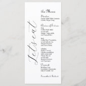 Élégant Script 4x9" Mariage Table de marée Menu (Devant)