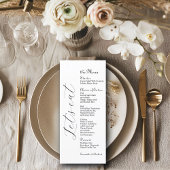 Élégant Script 4x9" Mariage Table de marée Menu