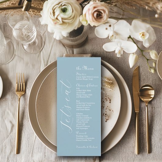 Élégant Script 4x9" Mariage Table de marée Menu