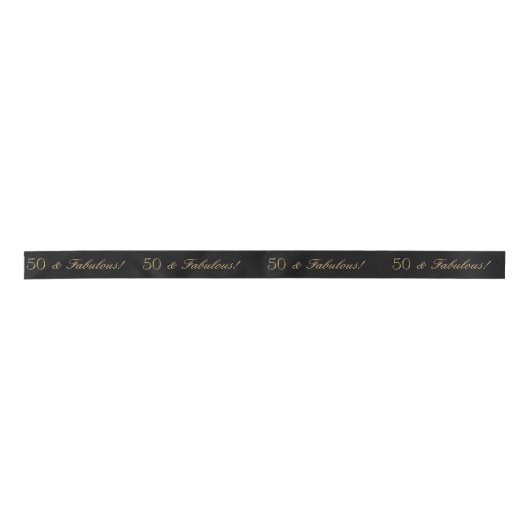 Elegant Script 50 en Fabulous Gold 50th Birthday Lint (Voorkant)