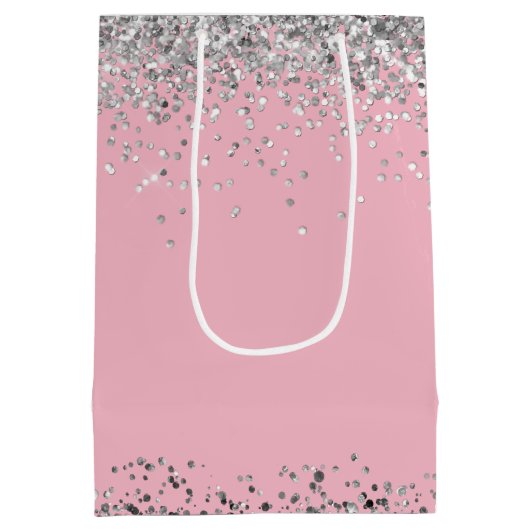 Elegant Script 50th Birthday Party Medium Cadeauzakje (Achterkant)