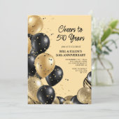 Elegant Script 50th Wedding Jubileum Kaart (Staand voorkant)