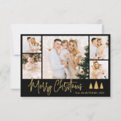 Elegant Script 5 Fotocollage Kerst Kaart (Voorkant)