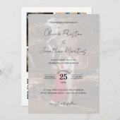 Elegant Script 5 Foto's Bindende QR-code RSVP Kaart (Voorkant / Achterkant)
