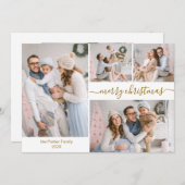 Élégant Script 5 Photo Collage Cartes de Noël (Devant / Derrière)