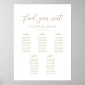 Elegant Script 5 Tafels Welkom Zitschema Poster (Voorkant)