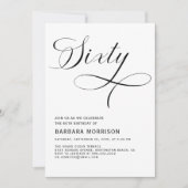 Elegant script 60e moderne verjaardag kaart (Voorkant)