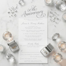 Elegant Script 60th Diamond Wedding Anniversary