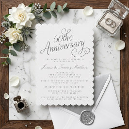 Elegant Script 60th Diamond Wedding Anniversary Kaart