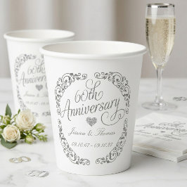 Elegant Script 60th Diamond Wedding Anniversary Papieren Bekers