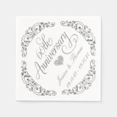 Elegant Script 60th Diamond Wedding Anniversary Servet (Voorkant)