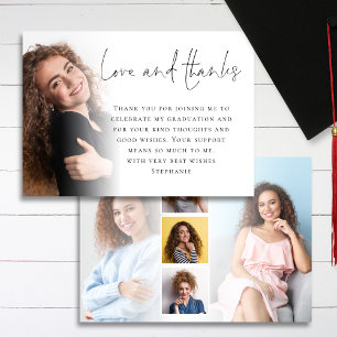 Elegant Script 6 Foto's Afstuderen Love Bedankt Kaart