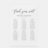 Élégant Script 6 table Seating Chart Symbole acryl (Recto)