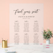 Élégant Script 6 table Seating Chart Symbole acryl (Mariage)